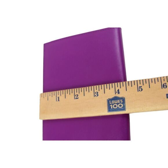 LOTUSWEY PURPLE GENUINE LEATHER CLASP BILL HOLDER ID CARD WALLET CLUTCH PURSE - Picture 6 of 7